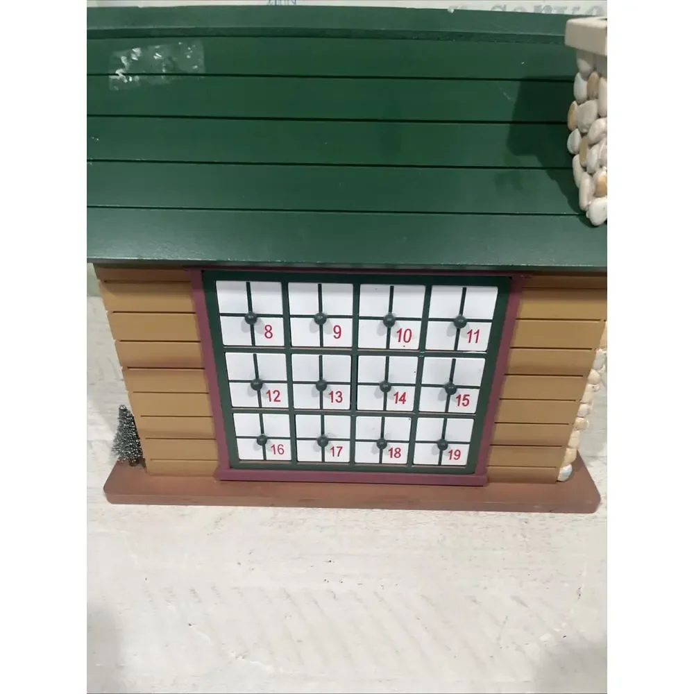Wooden House Advent Calendar, Christmas Theme Plow And Hearth 24 Wooden Figurine